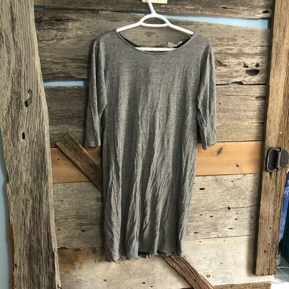 Forever 21 Size Large Grey Boatneck 1/2 sleeve dress - Picture 1 of 5